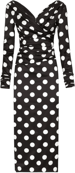 polka dot-print satin dress