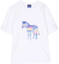 zebra-print cotton T-shirt