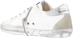 GOLDEN GOOSE Superstar distressed suede and leather-trimmed canvas sneakers