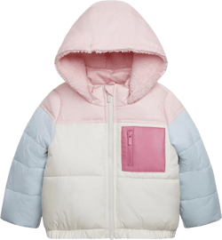 Carter's Girls' Fleece Lined Puffer Jacket Coat 4T Pink Colorblock
