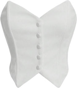 SHENHE Women's Strapless Button Up Bustier Tube Tops Dressy Vest Bandeau Crop Top X-Small White
