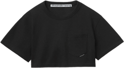 Cropped Pocket Tee In High Twist Jersey