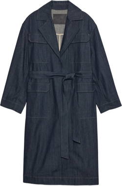 Oversized Denim Trench Coat