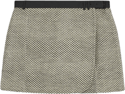 THE BELTED RAFFIA MINI SKIRT