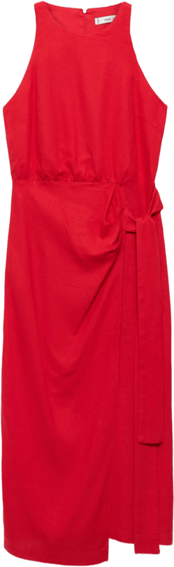 Linen dress with sarong skirt