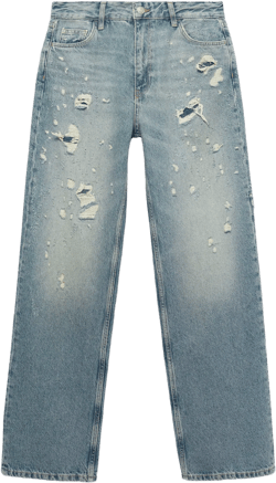 Ripped straight jeans