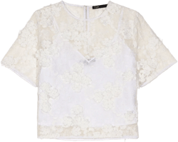 Embroidered short-sleeved top