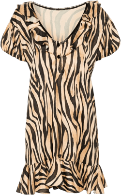ruffle-detail zebra-print dress 