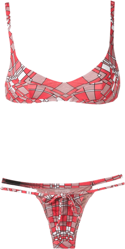 geometric print bikini set