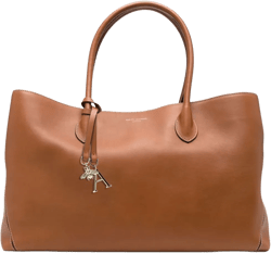 logo-print leather tote bag 