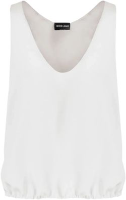 elasticated hem silk sleeveless top