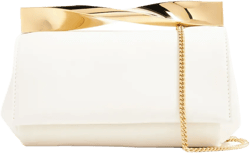Twist leather clutch bag