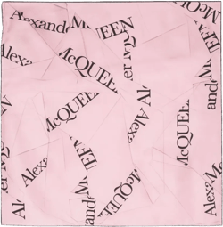 logo-jacquard silk scarf