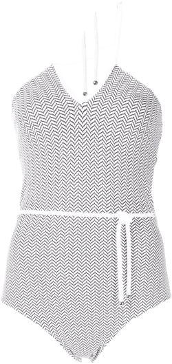 patterned halterneck swimsuit