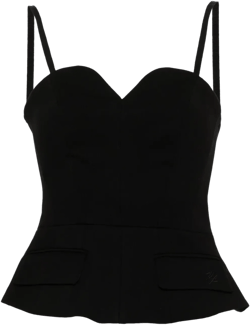 flared-hem corset top