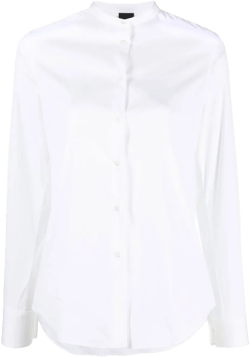 collarless button-up shirt