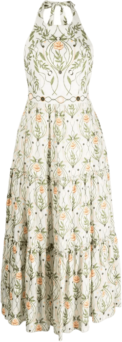 Consuelo Lunar floral-print halterneck dress