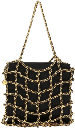 caged-chain silk clutch bag