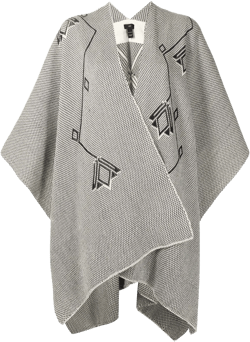 double V-neck merino shawl
