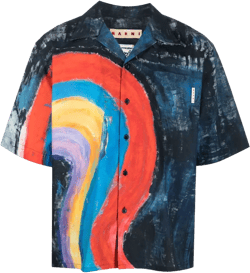 abstract-print cotton shirt