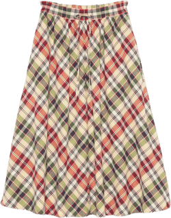 plaid cotton skirt 