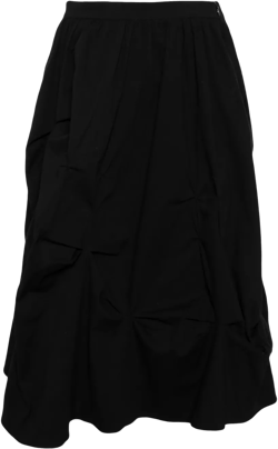 gathered midi skirt