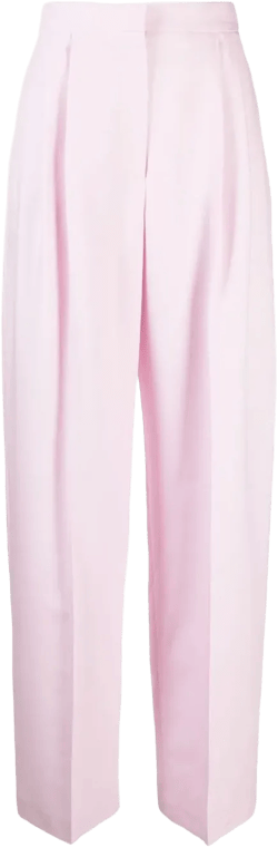 high-waisted pleated trousers