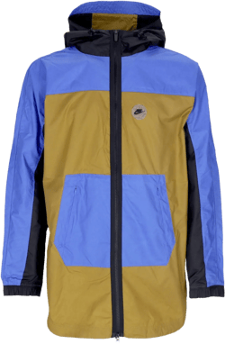 Windbreaker Men Sportswear Woven Utility Jacket Golden Moss/medium Blue/black