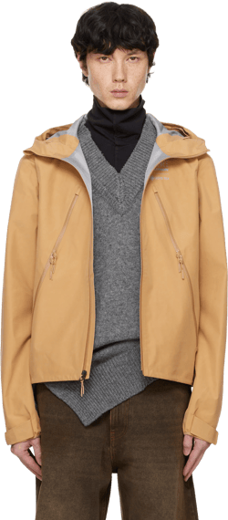 Tan Salomon Edition Windbreaker Jacket In 128 Iced Coffee