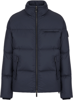 Bomber Jacket With Goose-down Padding Asv In Navy Blue