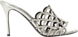Mermaid 90mm crystal-embellished mules 