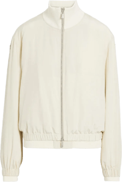 Layered Silk And Satin-twill Bomber Jacket In Ivory