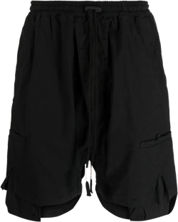 drop-crotch drawstring shorts