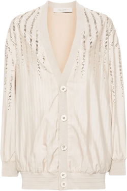 Gisela pinstripe-jacquard bomber jacket