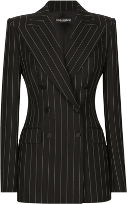 Turlington Pinstriped Double-breasted Blazer In Multicolor