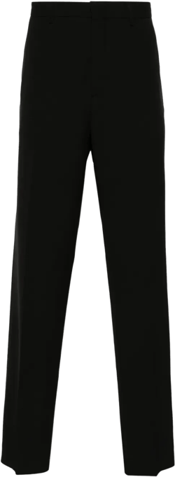 twill straight-leg trousers