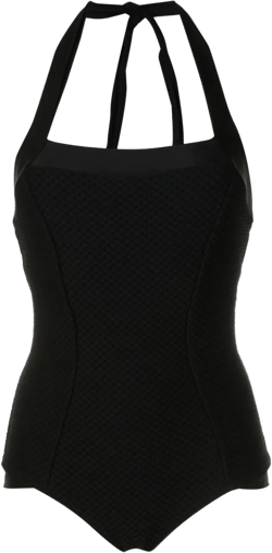 textured halterneck swimsuit