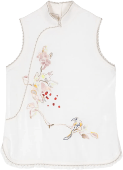 floral-embroidered knit vest