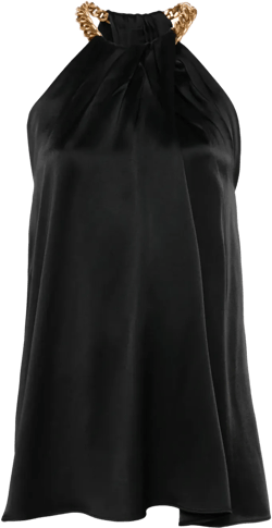 chain-link halterneck blouse