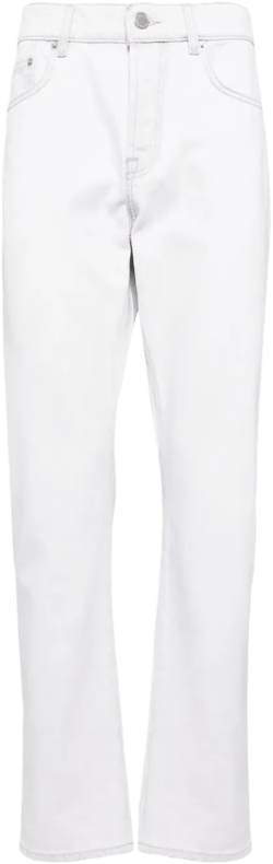 light-wash straight-leg jeans
