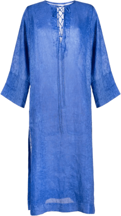 lace-front linen kaftan