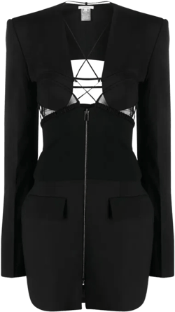 Hybrid Tailoring Jacket With Bra Detail In Black
