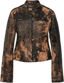 Leather Biker Jacket In Black