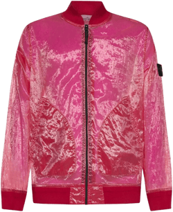 Semi-transparent Nylon Bomber Jacket In Pink