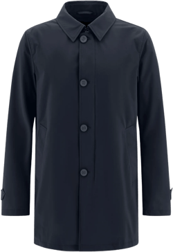 Single-breasted Long Sleeved Trench Coat In Black