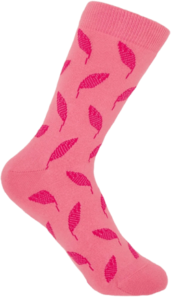 Pink / Purple Pink Leaf Women's Socks In Pink/purple