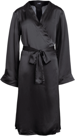 Women's Lola Silk Wrap Robe In Black