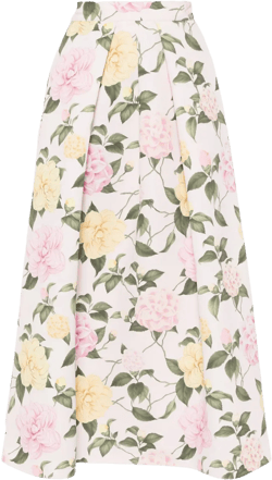 Lydia floral-print midi skirt