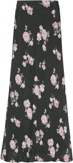 floral-print fluid crepe maxi skirt
