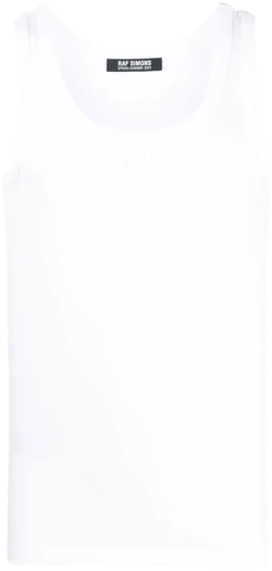 logo-patch cotton tank top